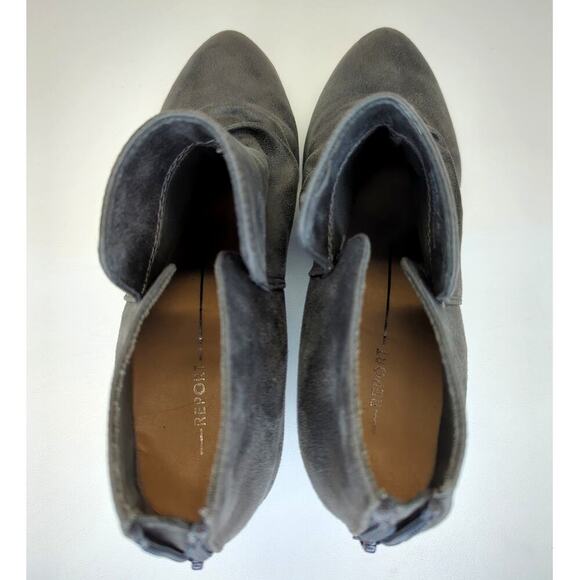 Report Gray "Clarice" Heeled Ankle Booties Suede Size 7.5 - Picture 8 of 9